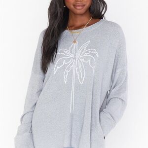 Show Me Your Mumu Gray Palm Tree Knit Sweater